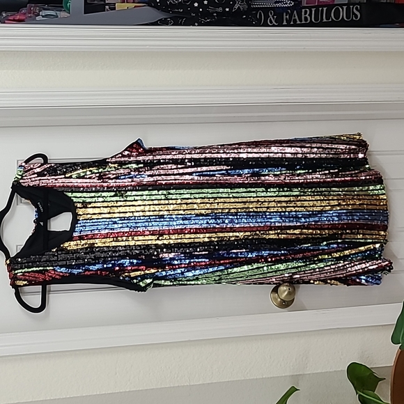 Torrid Size 3 Stretch multi-color sequined party dress - Picture 1 of 3